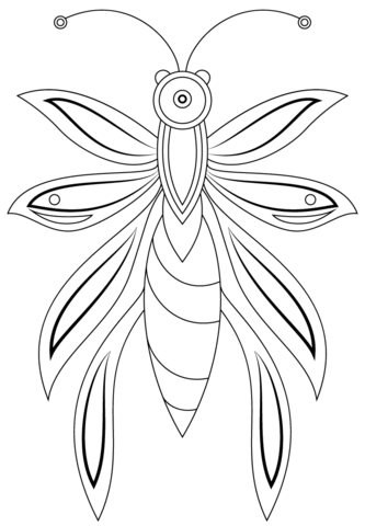 Abstract Butterfly Coloring Page